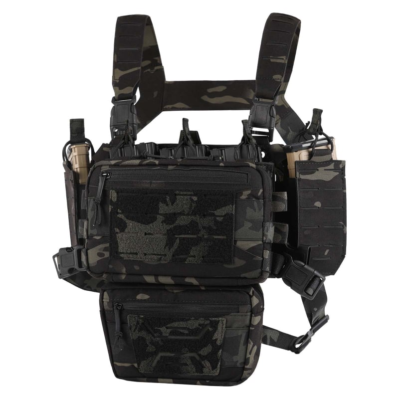 VOTAGOO Sea Leopard Assault MK4 proširivi prsni rig s džepom za brzodostupan spremnik municije – najlon, kamuflažni uzorak, streljački sportovi, VTG-XG-CP