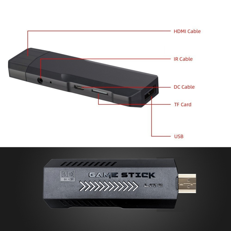 Retro TV igraća konzola za 3 ili više igrača, 128 GB memorije, 1080p izlaz, Pojednostavljeno izdanje