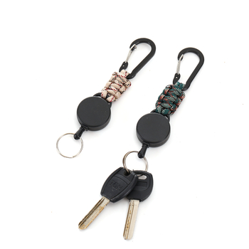 Κλειδοθήκη με αναδιπλούμενο μηχανισμό, ABS σώμα, τηλεσκοπικό ατσάλινο καλώδιο, υφαντό σκοινί ομπρέλας, υψηλή ελαστικότητα, αντι-απώλεια