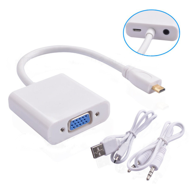 Golanders HTV18 Micro HDMI to VGA átalakító, 1080P, 0.15 m kábel