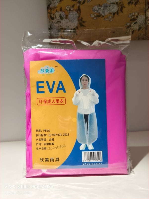 Αδιάβροχο poncho ενός τεμαχίου για ενήλικες, EVA ύφασμα, παχύ, κατάλληλο για πεζοπορία και ταξίδια