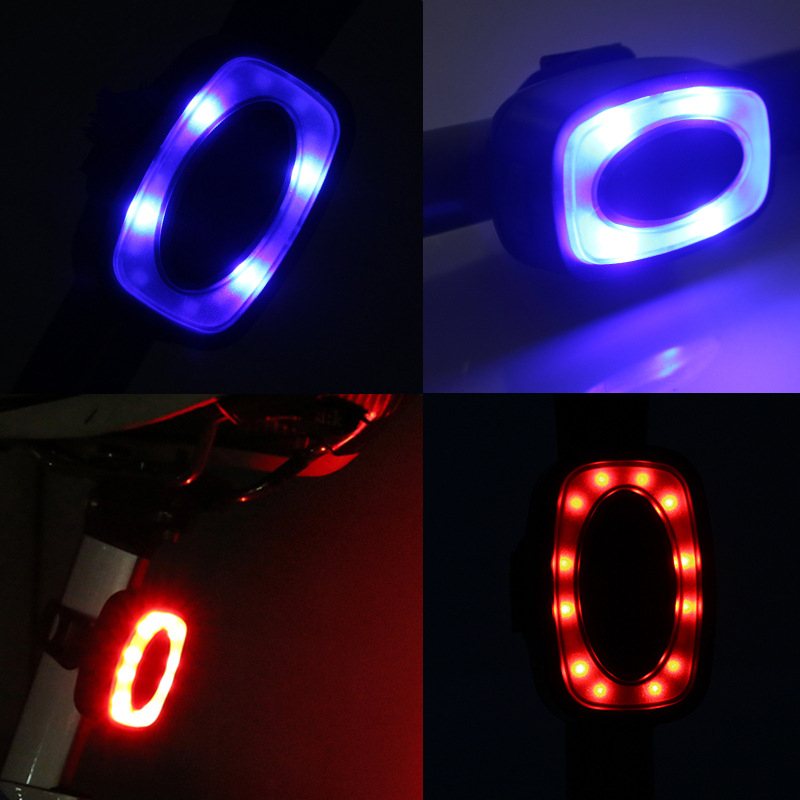 HJ USB újratölthető kerékpár hátsó lámpa éjszakai figyelmeztető villanóval MTB-hez