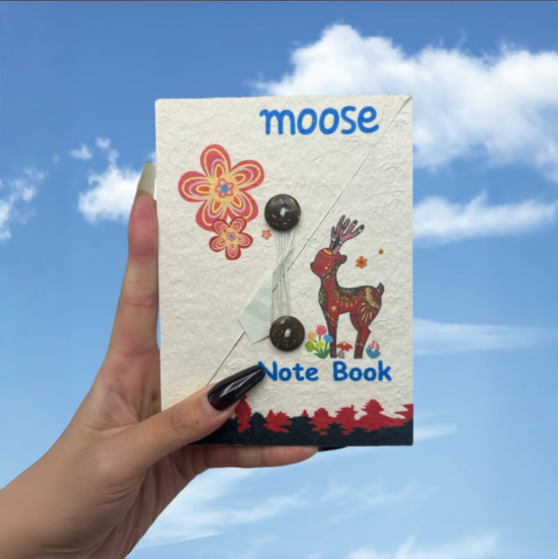 Ръчно изработен дневник - носталгичен ретро стил с подвижни листове, 30 страници, хартия 40 г, хартия от суров дървен пулп