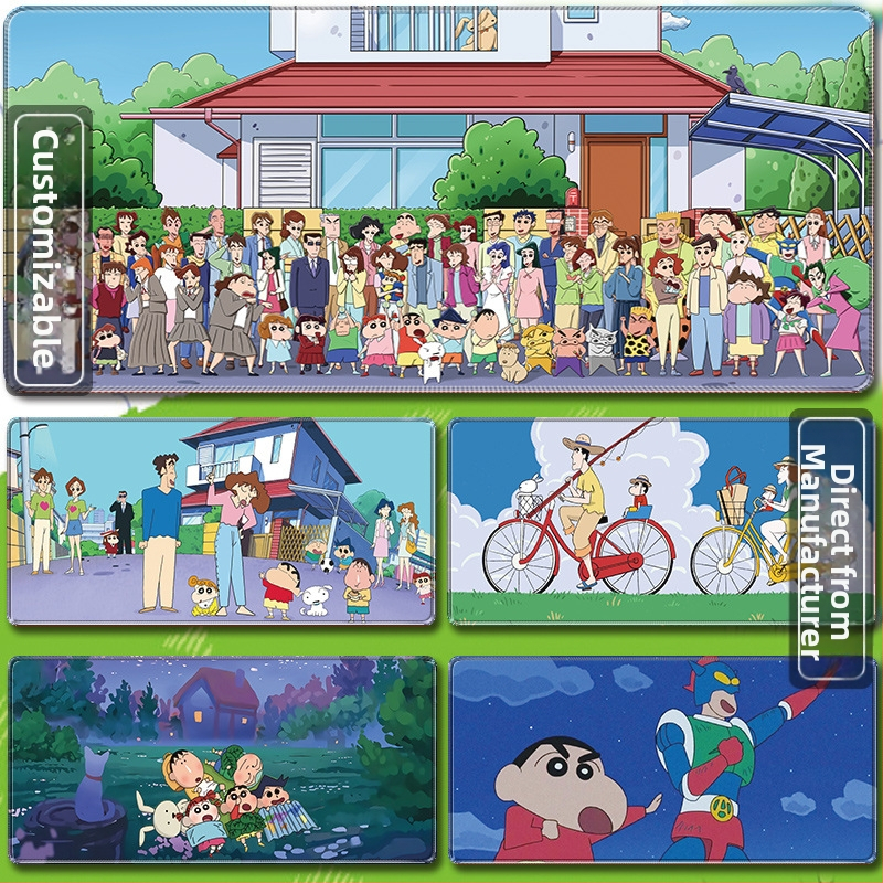 Podložka pod myš s opierkou na zápästie, hrubá herná podložka na stôl, anime štýl, protišmytová tkanina-guma, OEM potlač loga