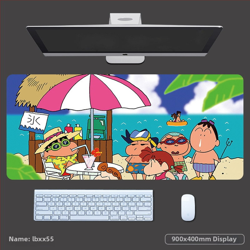 Podložka pod myš s opierkou na zápästie, hrubá herná podložka na stôl, anime štýl, protišmytová tkanina-guma, OEM potlač loga