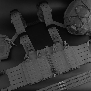 Wosport Chest Rig tactic pentru torace - Material nailon mat, Îmbrăcăminte camuflaj, Unisex adulți, Sporturi de tir