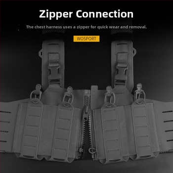 Wosport Chest Rig tactic pentru torace - Material nailon mat, Îmbrăcăminte camuflaj, Unisex adulți, Sporturi de tir