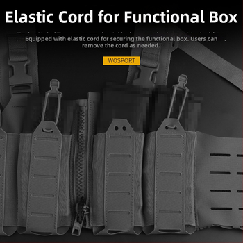 Wosport Chest Rig tactic pentru torace - Material nailon mat, Îmbrăcăminte camuflaj, Unisex adulți, Sporturi de tir