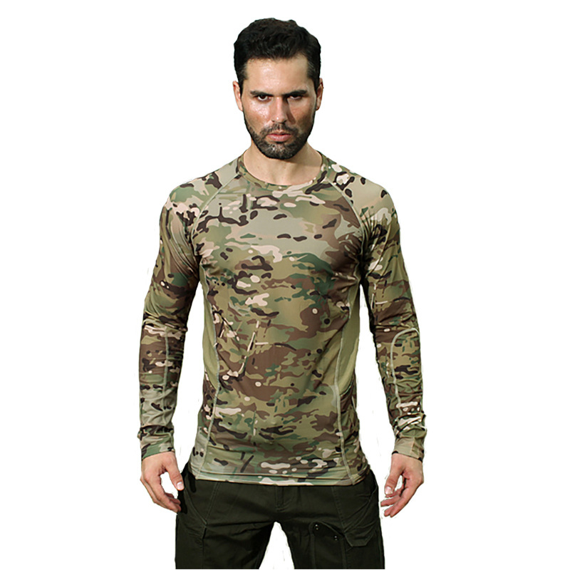Tricou cu mâneci lungi camuflaj, uscare rapidă, material elastic – respirabil, protecție UV, rezistență la murdărire