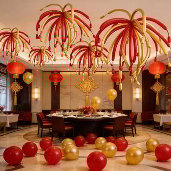 Латексни декоративни балони, дълга лента, YH-251223-1, Новогодишни балони