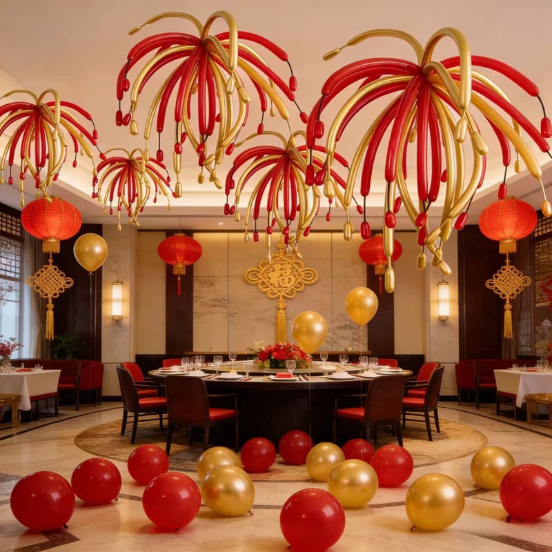 Латексни декоративни балони, дълга лента, YH-251223-1, Новогодишни балони