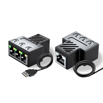 Distribuitor cablu de rețea 1→3, adaptor Gigabit Ethernet, gestionare a energiei suportată, trezire de la distanță nefuncțională