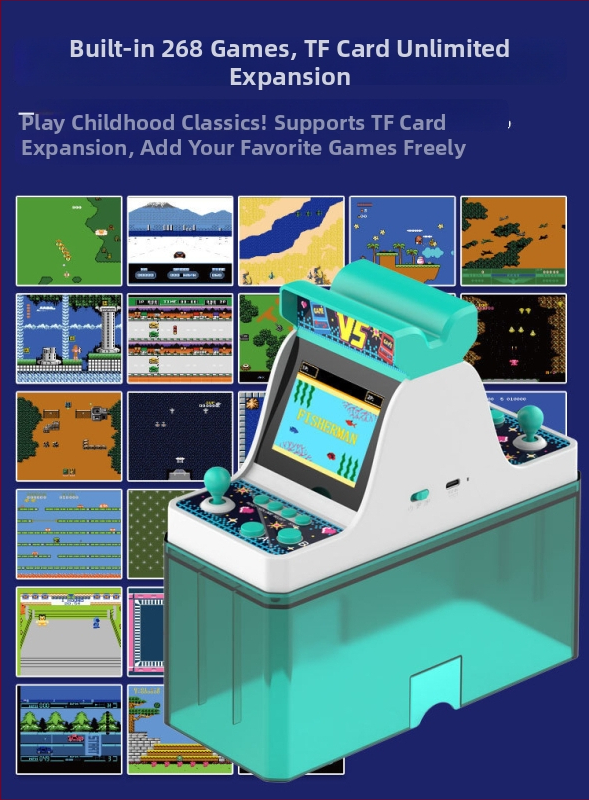 Consolă arcade retro cu ecran dublu, joystick, joc dual, carcasă din silicon, ieșire 1080p, single-player, compatibil PS5