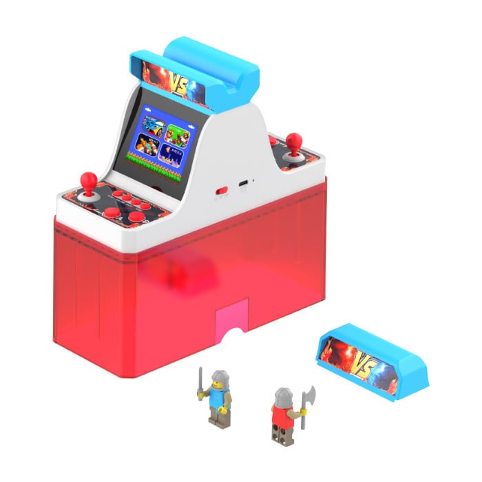 Consolă arcade retro cu ecran dublu, joystick, joc dual, carcasă din silicon, ieșire 1080p, single-player, compatibil PS5