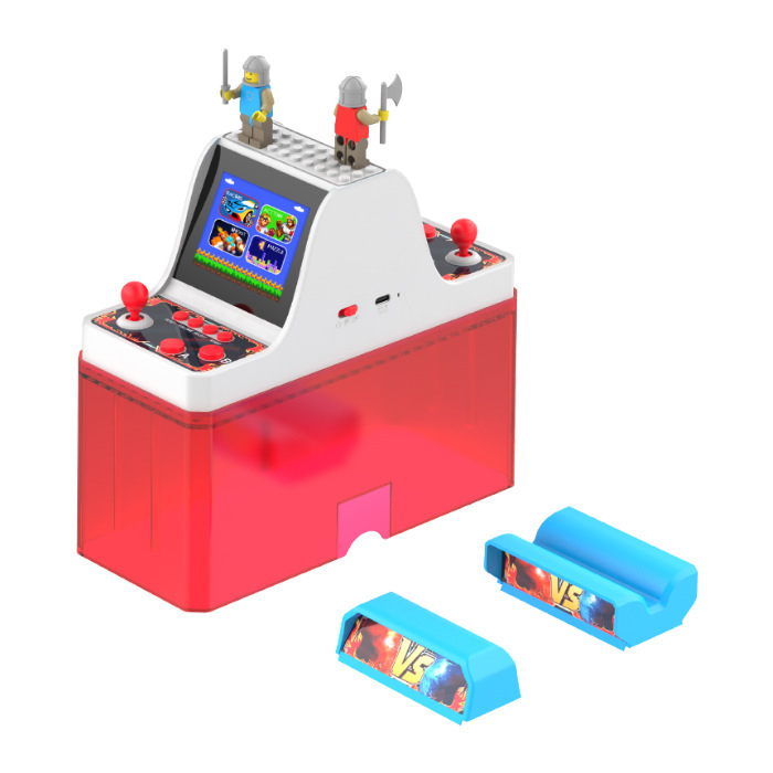 Consolă arcade retro cu ecran dublu, joystick, joc dual, carcasă din silicon, ieșire 1080p, single-player, compatibil PS5