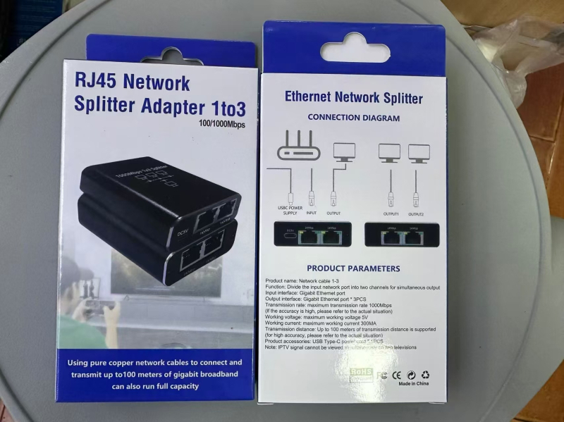 BDXC-1-2-3-4 XIN Gigabit RJ45 mrežni splitter s 4 porta i mapiranjem 1→2 i 3→4, univerzalna kompatibilnost
