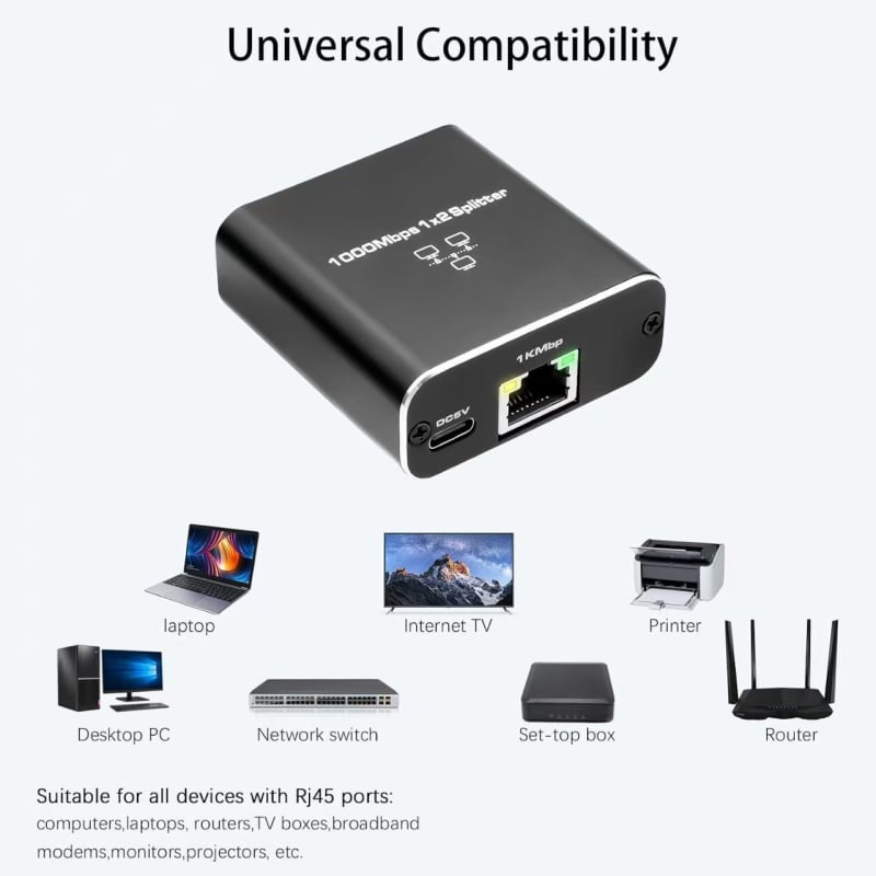 BDXC-1-2-3-4 XIN Gigabit RJ45 mrežni splitter s 4 porta i mapiranjem 1→2 i 3→4, univerzalna kompatibilnost