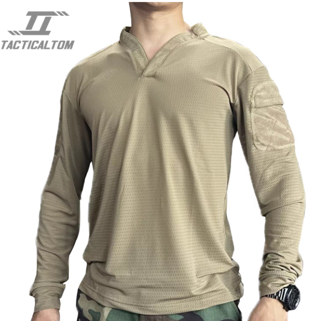 Tricou cu mâneci lungi camuflat, fibră sintetică, respirabil, uscare rapidă, impermeabil, rezistent la vânt, pentru adulți