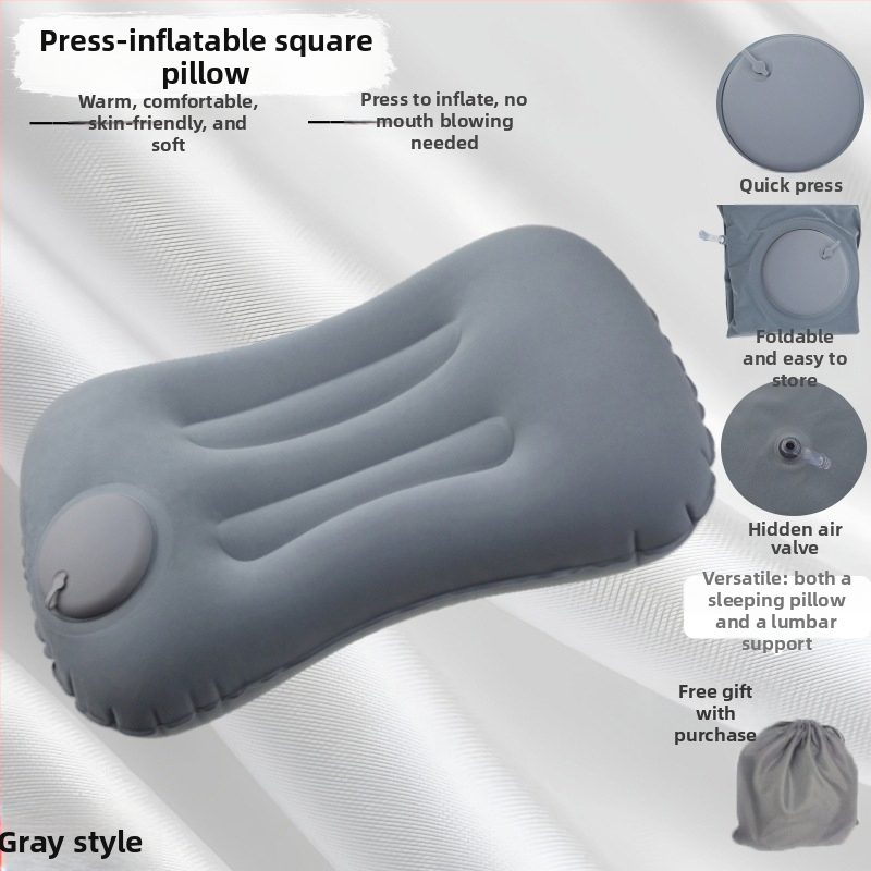 Putnički napuhljivi jastuk, sklopivi, PVC, 16 mm debljina, za odrasle