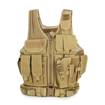 Vesta tactică de exterior cu camuflaj, țesătură Oxford, unisex adulți, uniformă de antrenament pentru tir și arte marțiale, pentru toate anotimpurile