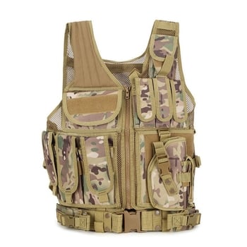 Vesta tactică de exterior cu camuflaj, țesătură Oxford, unisex adulți, uniformă de antrenament pentru tir și arte marțiale, pentru toate anotimpurile
