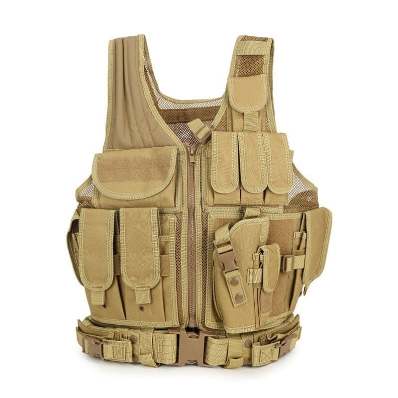 Vesta tactică de exterior cu camuflaj, țesătură Oxford, unisex adulți, uniformă de antrenament pentru tir și arte marțiale, pentru toate anotimpurile