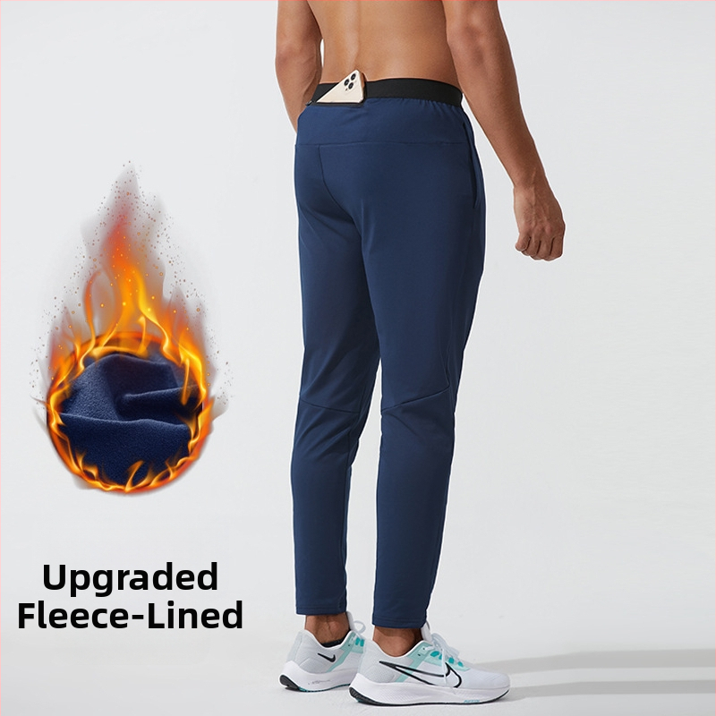 Muške široke pletene sportske hlače za trčanje i fitness, pogodna za zimu, proljeće i jesen; tkanina: mješavina kemijskih vlakana, 88% poliester