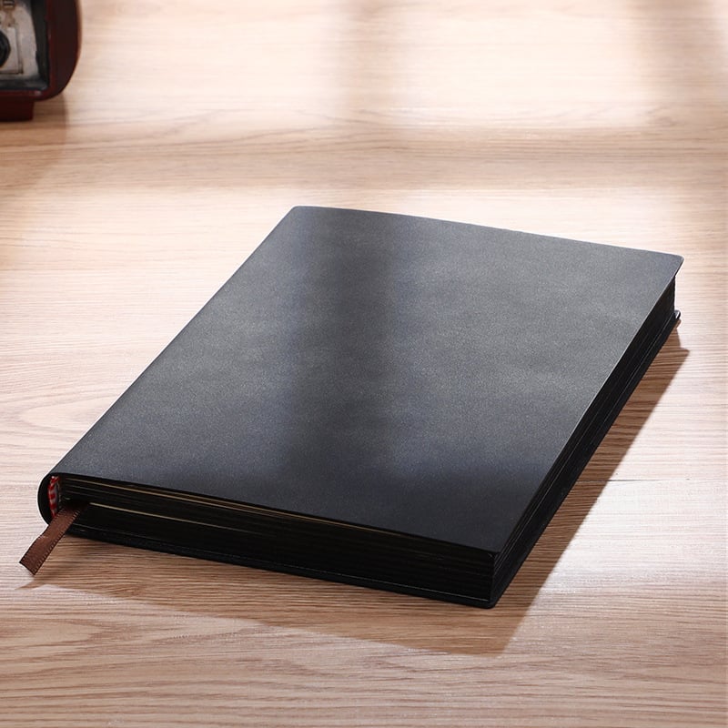 Записник с имитирана кожена подвързия, лепено подвързване, Forest хартия, 100 г/м²