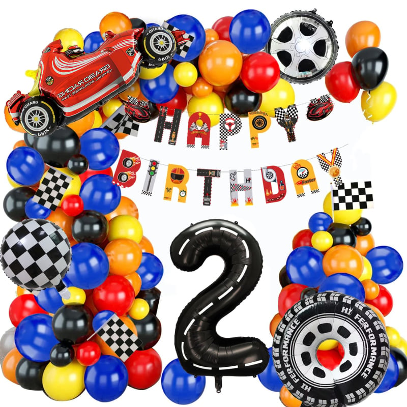 Dekor balonima s temom utrke – latex dekorativni baloni okruglog oblika, pogodni za rođendane i zabave
