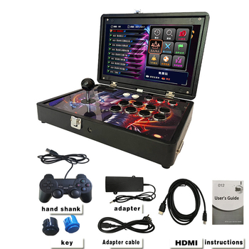 Consolă de jocuri cu ecran HD de 14 inci, arcade dublu, software original de jocuri, OS Linux, stocare 64GB