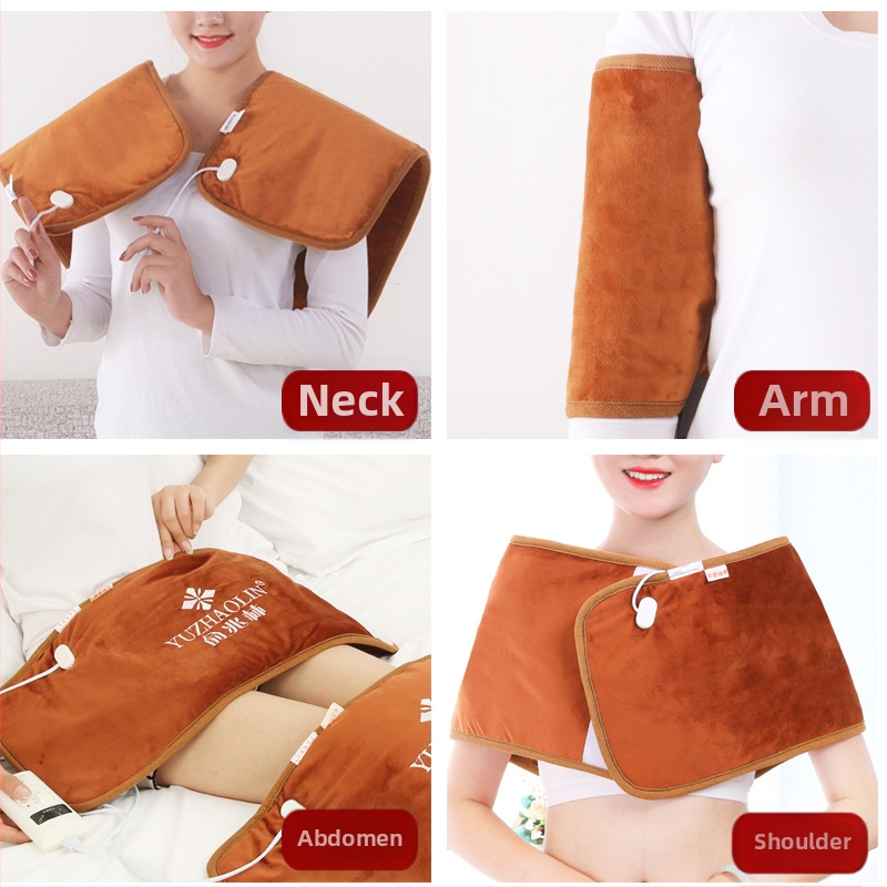 Perna electrică de încălzire pentru genunchi, cu compresie caldă din sare marină, control inteligent al temperaturii, 100W, 220V, 45–65°C, material catifelat cristalin