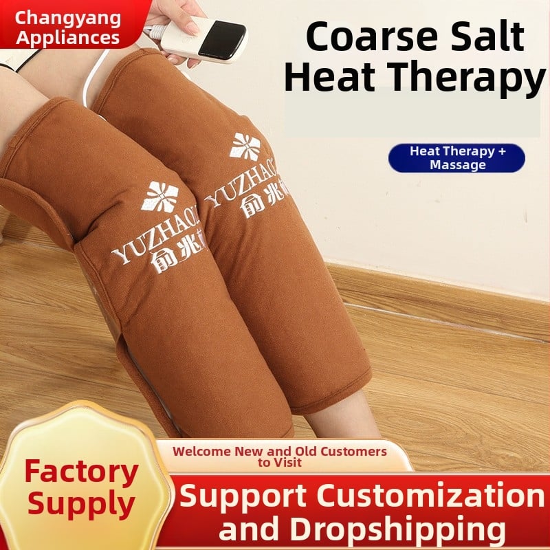 Perna electrică de încălzire pentru genunchi, cu compresie caldă din sare marină, control inteligent al temperaturii, 100W, 220V, 45–65°C, material catifelat cristalin