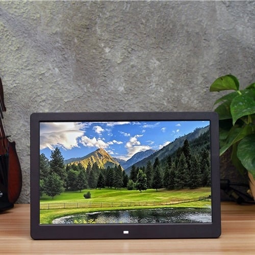 HD digitális fotókocka keret időzítővel, 1280x800 felbontás, MS/SD/TF/MMC kártyák támogatása, zene és videólejátszás, OEM logó nyomtatás