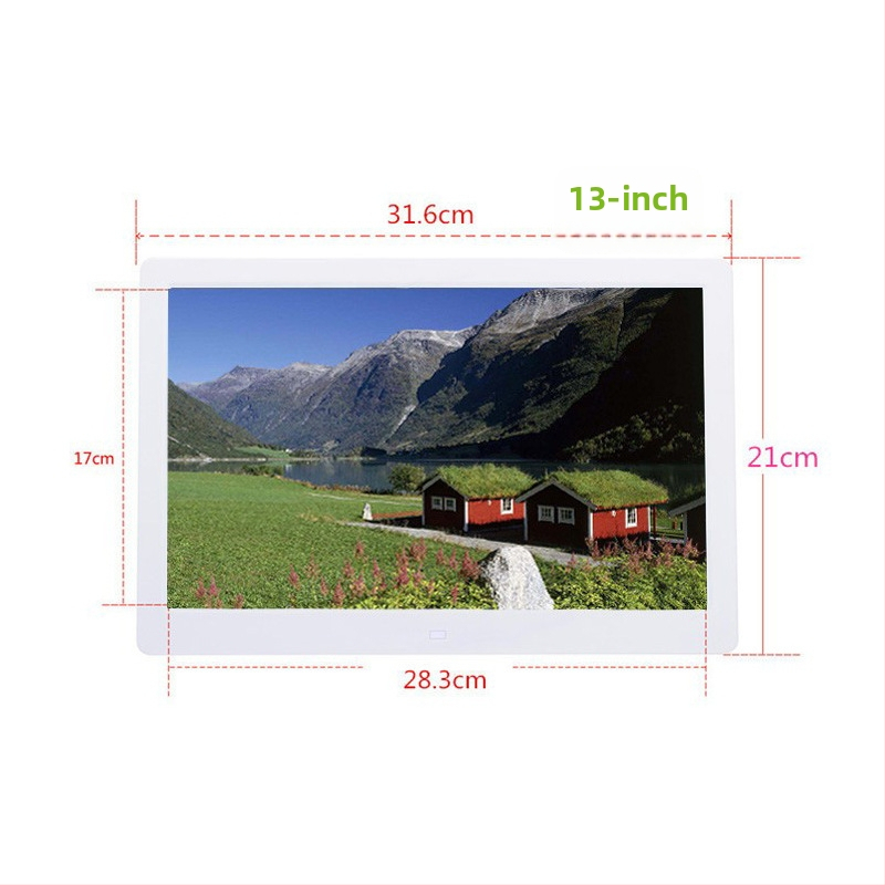 HD digitálny rám fotiek so časovačom zapnutia/vypnutia, displej 1280x800, podpora kariet MS/SD/TF/MMC, prehrávanie hudby a videa, tlač loga OEM
