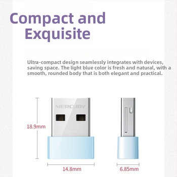 Mercury UX3 USB bezdrôtová sieťová karta s ovládačom, uvedená na trh v roku 2018; Kód produktu Mercury UX3 s ovládačom; balenie Color Box; cezhraničný export k dispozícii