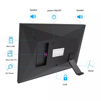 Frameo digitalni okvir za fotografije 10,1 inča, 32 GB pohrane, 800x1280 rezolucija, Wi‑Fi, podrška SD/USB, JPEG/JPG, reprodukcija glazbe i videa