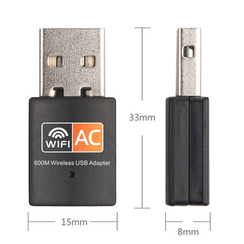 RTL8811CU adaptor USB WiFi pentru desktop și laptop, 600 Mbps, bandă duală 2,4/5 GHz, 802.11g/n