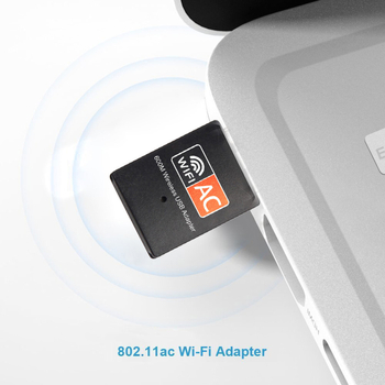 RTL8811CU adaptor USB WiFi pentru desktop și laptop, 600 Mbps, bandă duală 2,4/5 GHz, 802.11g/n