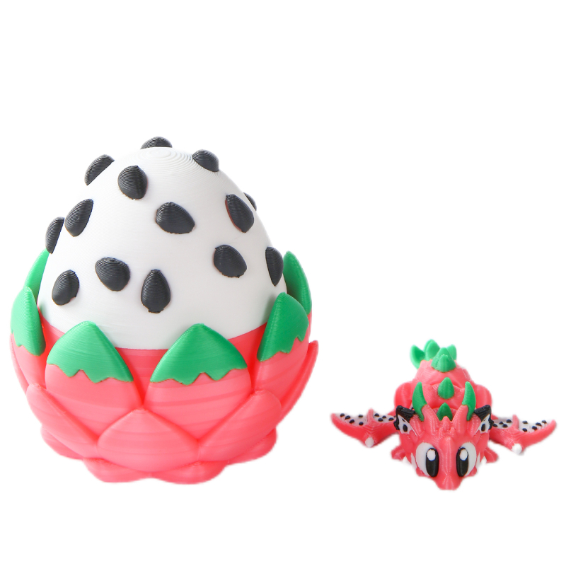 Mini set jaja letećeg zmaja s laticama trešnje - 3D ispisani plastični ukras, moderni umjetnički stil, kalupno oblikovanje