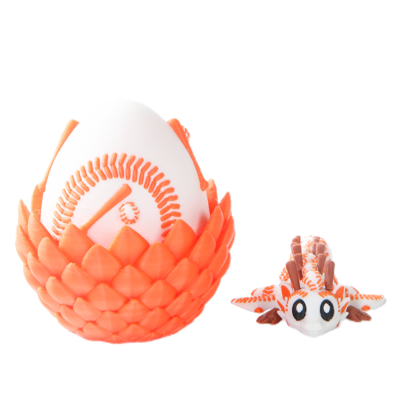 Mini set jaja letećeg zmaja s laticama trešnje - 3D ispisani plastični ukras, moderni umjetnički stil, kalupno oblikovanje