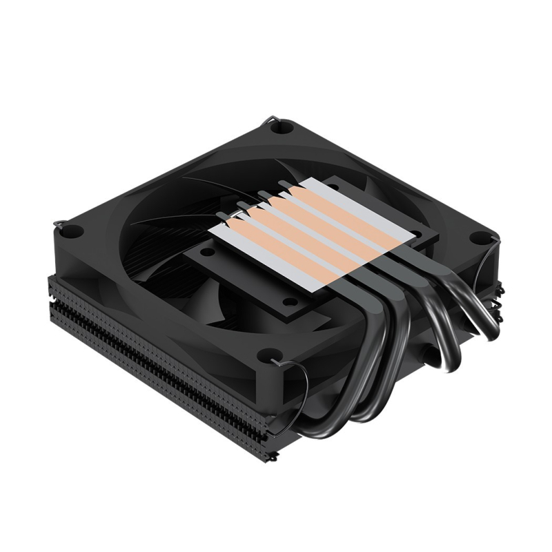 CPU hladnjak s 4 bakrenih-aluminijskih toplovodnih cijevi za ITX, kompatibilnost AM4/AM5, brzina 900–2800 rpm, buka 18,3–37,2 dB(A)