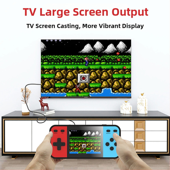 Prenosná herná konzola s 600-in-1 retro puzzle dobrodružstvom, model Q8, vstavaná pamäť, originálny herný softvér, AV výstup