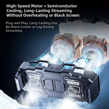 Polovodičový tichý chladič pre tablety a smartfóny, model 003, 10W, Materiál: ABS + hliníková zliatina + PC, Rozhranie: Type-C, Hmotnosť: 552 g