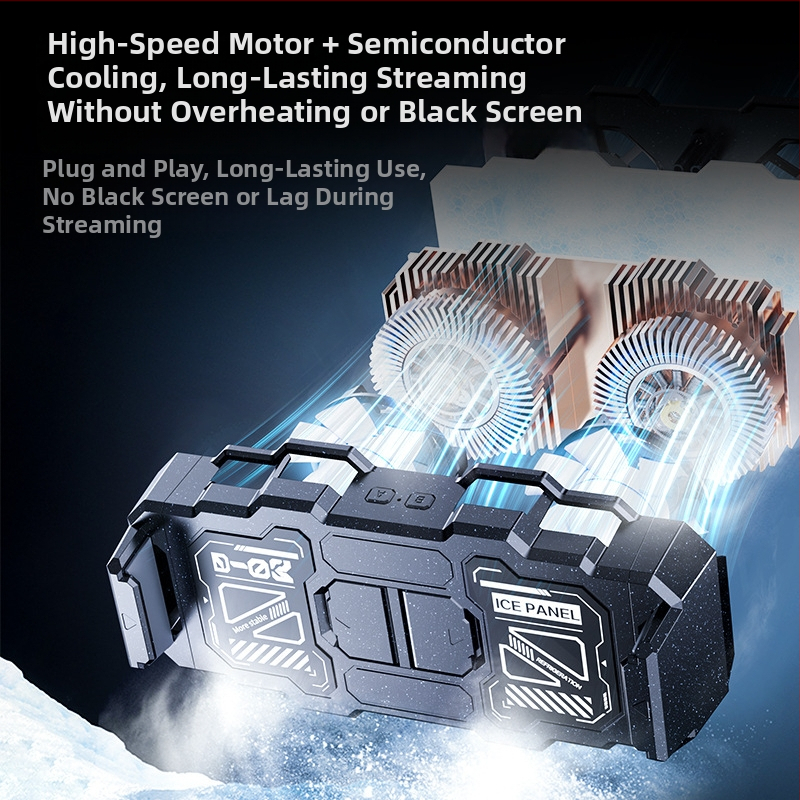 Polovodičový tichý chladič pre tablety a smartfóny, model 003, 10W, Materiál: ABS + hliníková zliatina + PC, Rozhranie: Type-C, Hmotnosť: 552 g