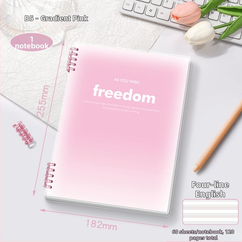 Бележник с пръстеновидно подвързване, PP обложка, хартия Offset двойна, 70 g/m², 100–200 страници