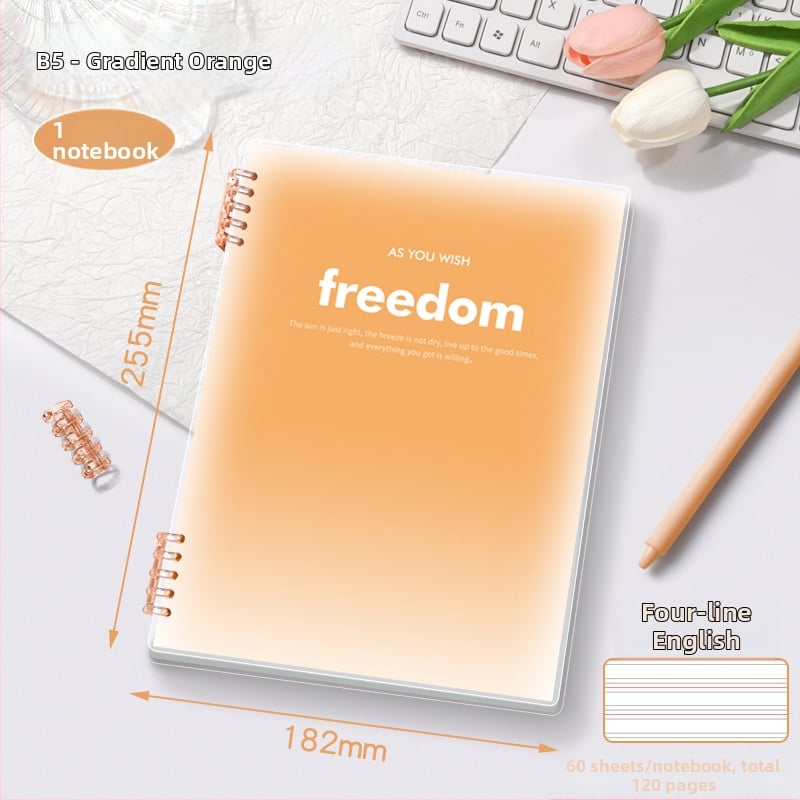 Бележник с пръстеновидно подвързване, PP обложка, хартия Offset двойна, 70 g/m², 100–200 страници