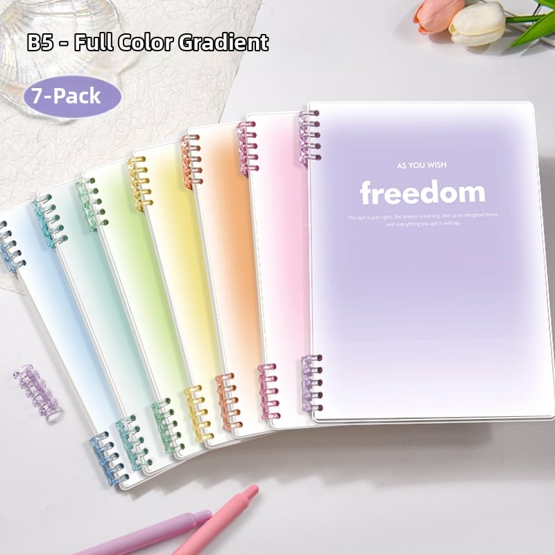 Бележник с пръстеновидно подвързване, PP обложка, хартия Offset двойна, 70 g/m², 100–200 страници