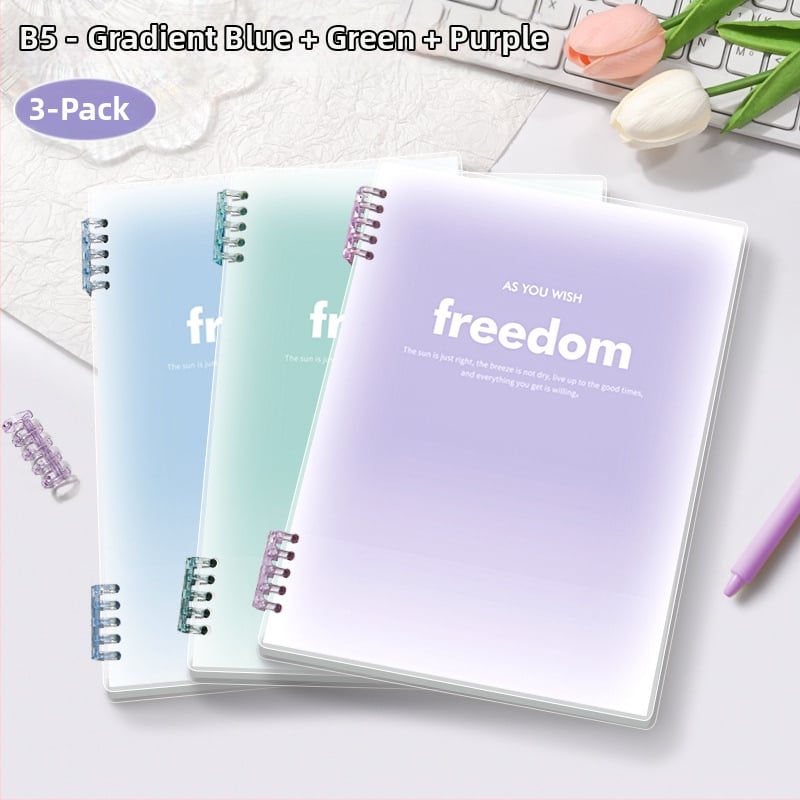 Бележник с пръстеновидно подвързване, PP обложка, хартия Offset двойна, 70 g/m², 100–200 страници