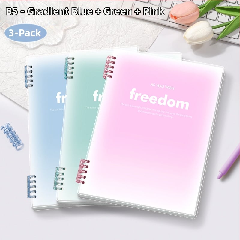 Бележник с пръстеновидно подвързване, PP обложка, хартия Offset двойна, 70 g/m², 100–200 страници