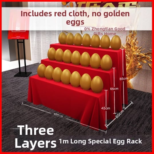 Триетажен държач за златно яйце от неръждаема стомана за лотариен дисплей – стил Японско-Корейски – подаръчна опаковка